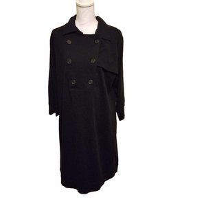 Lauren Jeans Co 2x black button front cotton long sleeve dress
